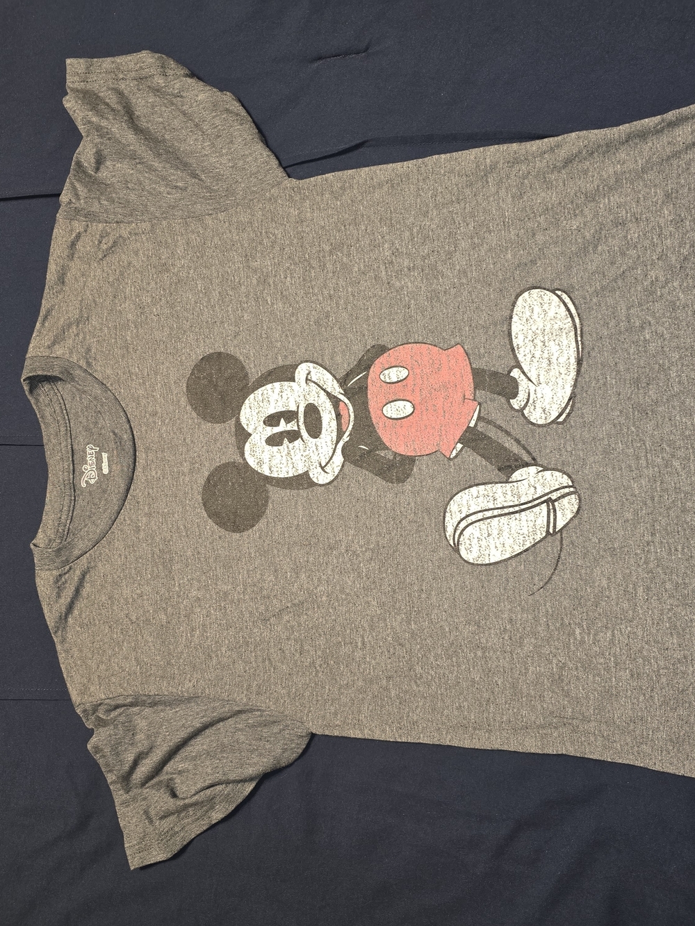 Disney Gray Kids Mickey Mouse Graphic Tee with Red Shorts